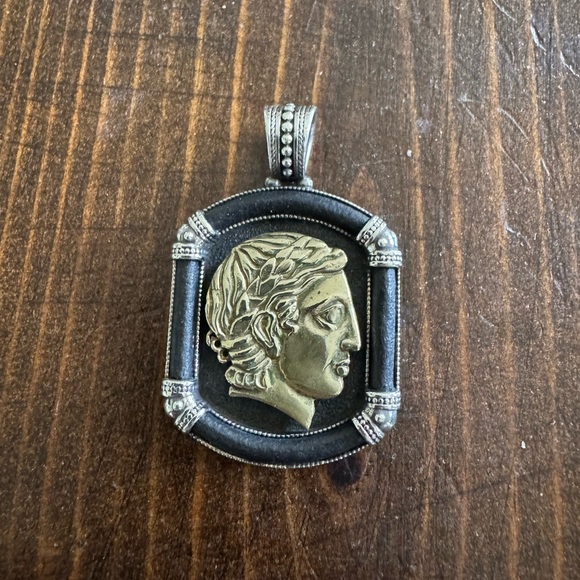Phidias Collection Apollo sterling silver bronze & leather Pendant